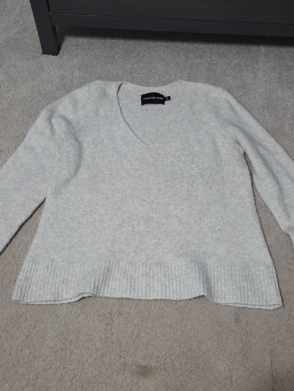 Calvin Klein Jeans Light Gray V-Neck Sweater